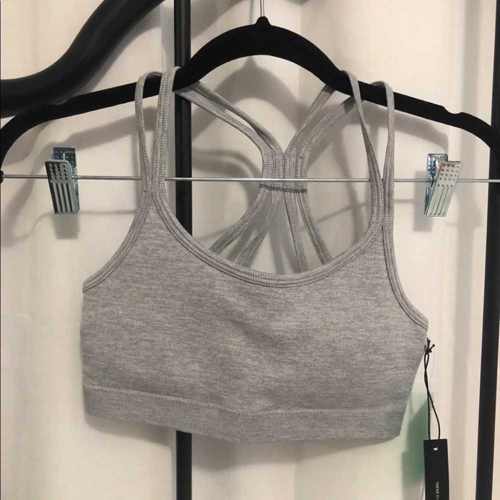 Forever 21 F21 sports bra grey